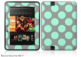 Kearas Polka Dots Mint And Gray Decal Style Skin fits 2012 Amazon Kindle Fire HD 7 inch