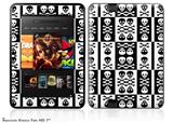 Skull And Crossbones Pattern BwDecal Style Skin fits 2012 Amazon Kindle Fire HD 7 inch