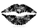 Skulls Confetti White - Kissing Lips Fabric Wall Skin Decal measures 24x15 inches