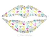 Kearas Hearts White - Kissing Lips Fabric Wall Skin Decal measures 24x15 inches