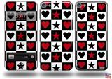 Hearts and Stars Red Decal Style Vinyl Skin - fits Apple iPod Touch 5G (IPOD NOT INCLUDED)