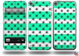 Kearas Daisies Stripe Sea Foam Decal Style Vinyl Skin - fits Apple iPod Touch 5G (IPOD NOT INCLUDED)