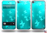 Bokeh Butterflies Neon Teal Decal Style Vinyl Skin - fits Apple iPod Touch 5G (IPOD NOT INCLUDED)