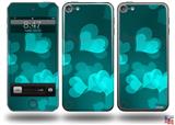 Bokeh Hearts Neon Teal Decal Style Vinyl Skin - fits Apple iPod Touch 5G (IPOD NOT INCLUDED)
