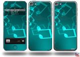 Bokeh Music Neon Teal Decal Style Vinyl Skin - fits Apple iPod Touch 5G (IPOD NOT INCLUDED)