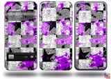 Purple Checker Skull Splatter Decal Style Vinyl Skin - fits Apple iPod Touch 5G (IPOD NOT INCLUDED)