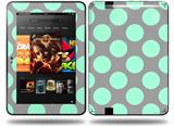 Kearas Polka Dots Mint And Gray Decal Style Skin fits Amazon Kindle Fire HD 8.9 inch