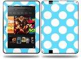 Kearas Polka Dots White And Blue Decal Style Skin fits Amazon Kindle Fire HD 8.9 inch