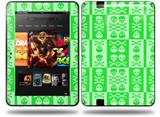 Skull And Crossbones Pattern Green Decal Style Skin fits Amazon Kindle Fire HD 8.9 inch
