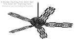Skull And Crossbones Pattern Bw - Ceiling Fan Skin Kit fits most 52 inch fans (FAN and BLADES SOLD SEPARATELY)