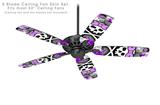 Purple Princess Skull - Ceiling Fan Skin Kit fits most 52 inch fans (FAN and BLADES SOLD SEPARATELY)