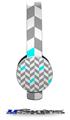 Chevrons Gray And Aqua Decal Style Skin (fits Sol Republic Tracks Headphones - HEADPHONES NOT INCLUDED) 