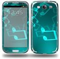 Bokeh Music Neon Teal - Decal Style Skin (fits Samsung Galaxy S III S3)