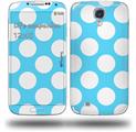 Kearas Polka Dots White And Blue - Decal Style Skin (fits Samsung Galaxy S IV S4)