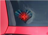 Tie Dye Bulls Eye 100 - I Heart Love Car Window Decal 6.5 x 5.5 inches